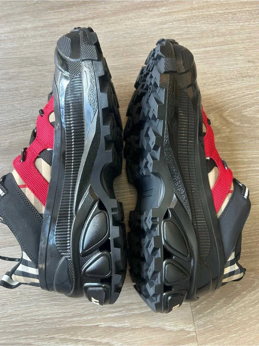 Burberry Black, Red & Beige Arthur Sneakers